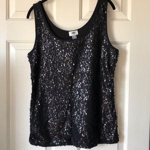 Sequin black tank